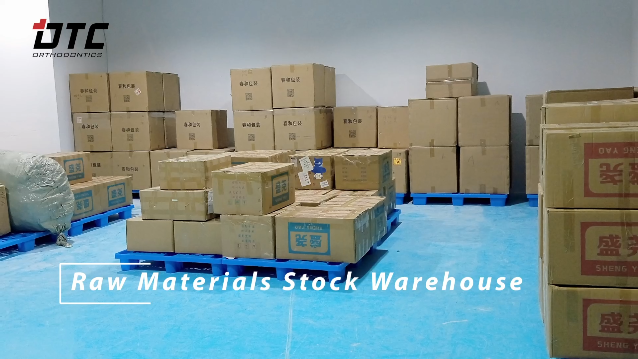 Raw materials stock warehouse supporting safety stock and short lead times for orthodontic instruments